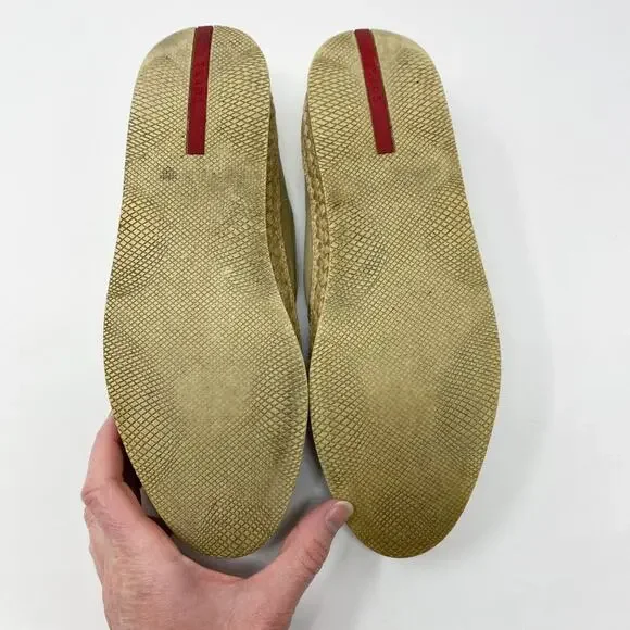 Prada Tan Canvas Espadrille Loafers Women's Size EU 37.5/US Size 7.5 VGUC1 - Picture 6 of 10
